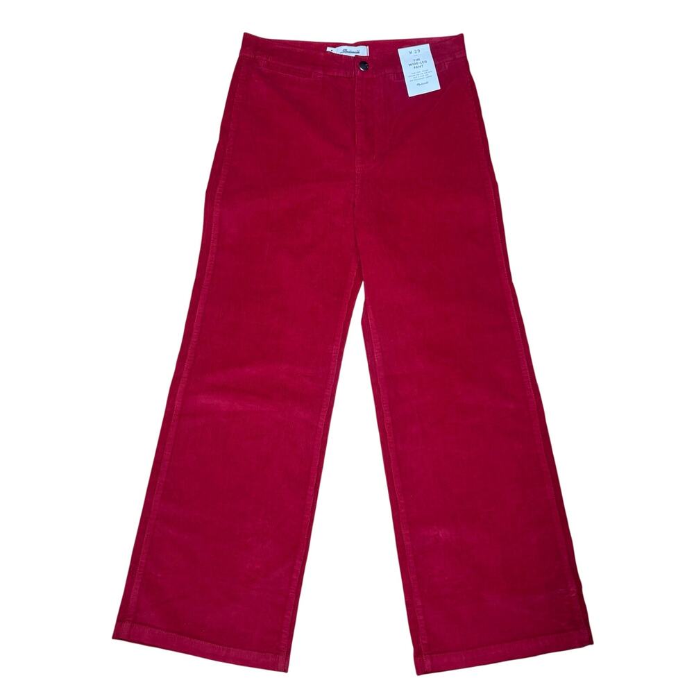 Madewell Woman’s The Wide-Leg Pant in Corduroy Crimson Red Size 29 NWT
